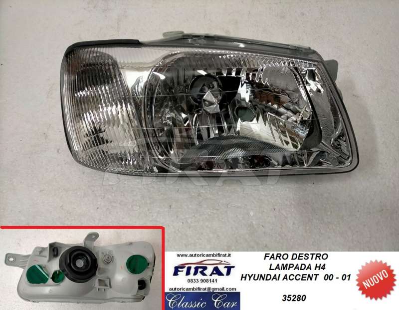 FARO HYUNDAI ACCENT 00 - 01 H4 DX (35280)